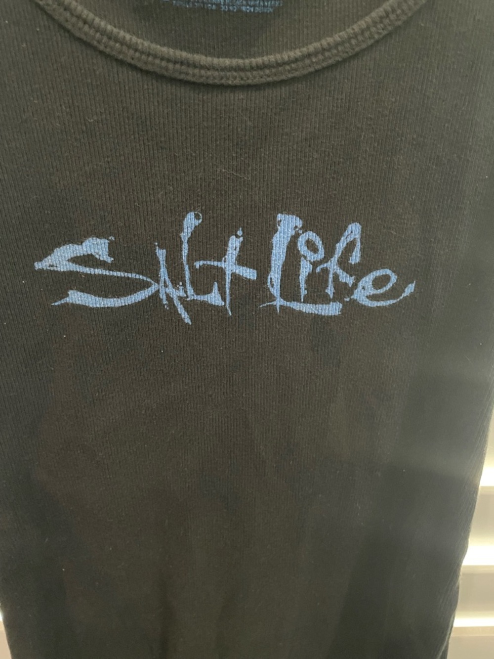 Salt Life Black Tank with Blue Script Logo - Picture 3 of 4